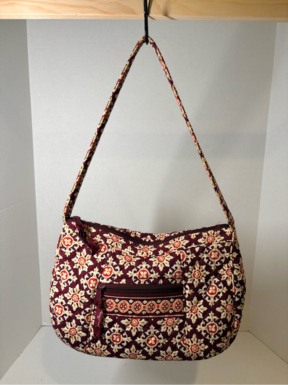 Vera Bradley Burgundy Floral Quilted Shoulder Bag